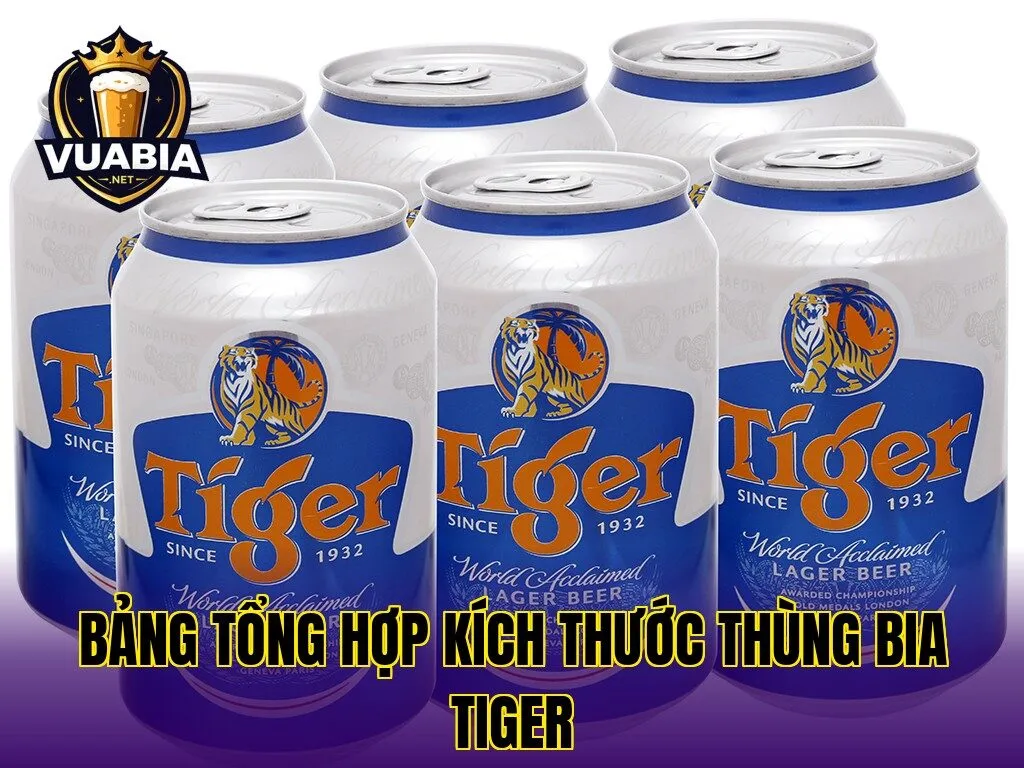 Bảng tổng hợp kích thước thùng bia Tiger