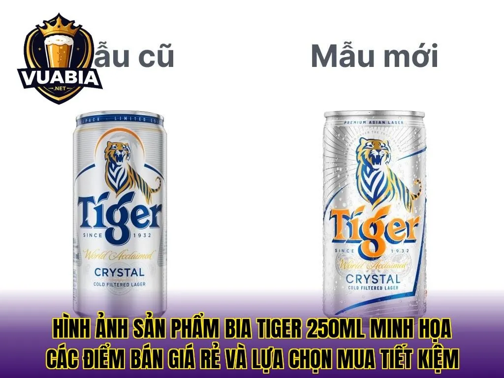 Hình ảnh sản phẩm bia Tiger 250ml minh họa các điểm bán giá rẻ và lựa chọn mua tiết kiệm