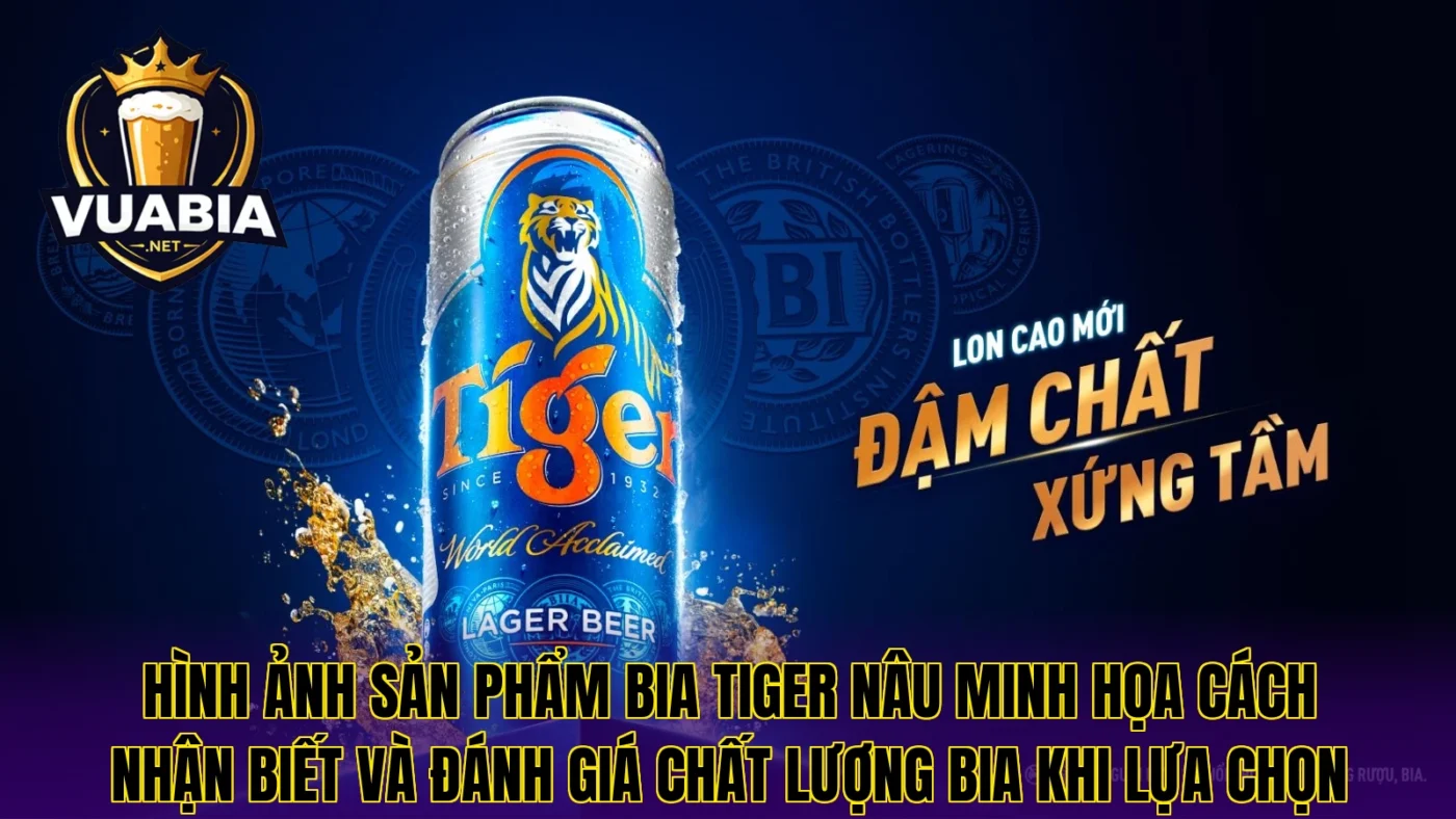 Hình ảnh sản phẩm bia Tiger nâu minh họa cách nhận biết và đánh giá chất lượng bia khi lựa chọn