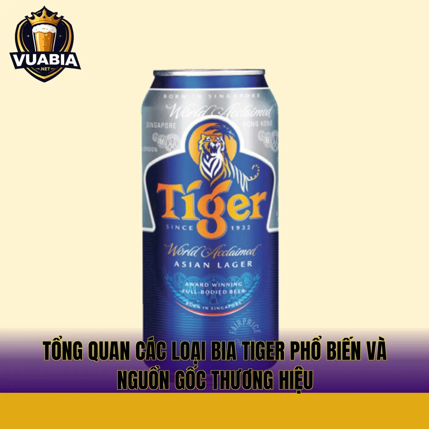 Tổng quan các loại bia Tiger phổ biến và nguồn gốc thương hiệu