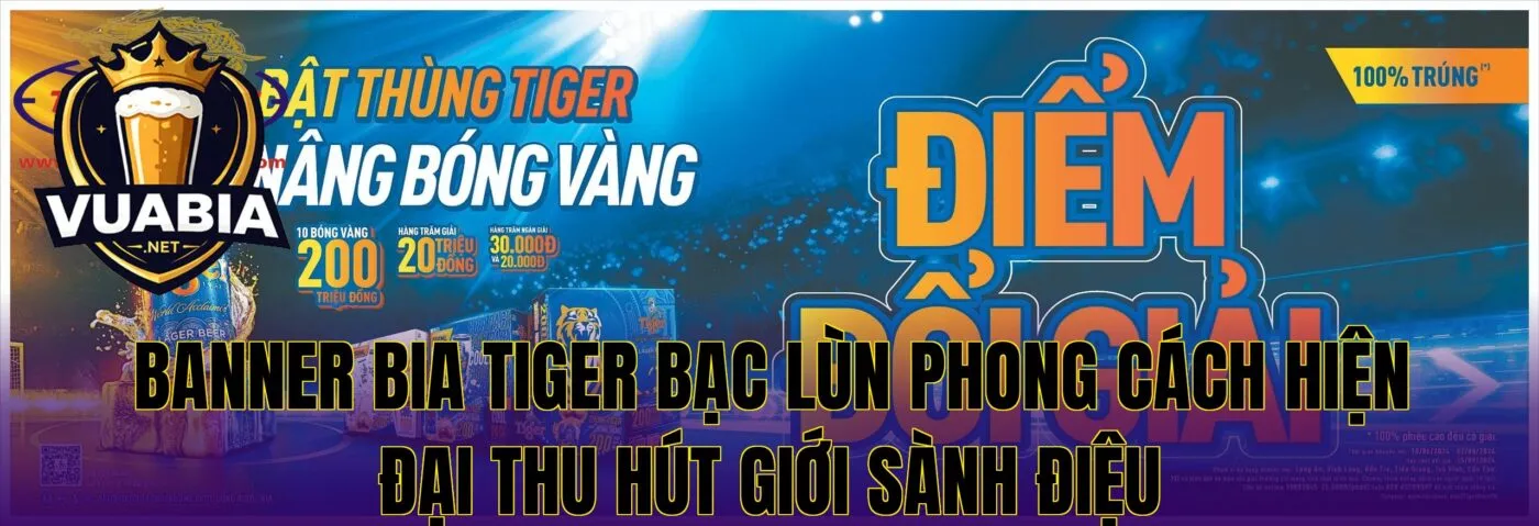 Banner bia Tiger bạc lùn phong cách hiện đại thu hút giới sành điệu