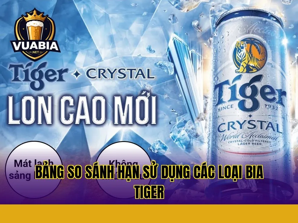 Bảng so sánh hạn sử dụng các loại bia Tiger