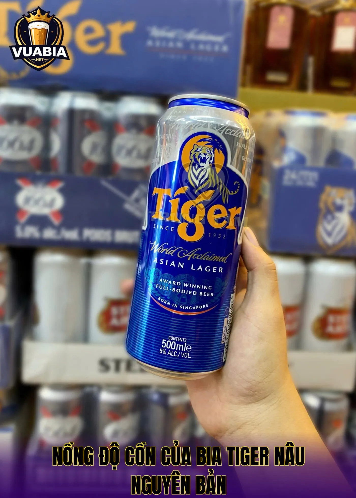 Nồng độ cồn của bia Tiger nâu nguyên bản