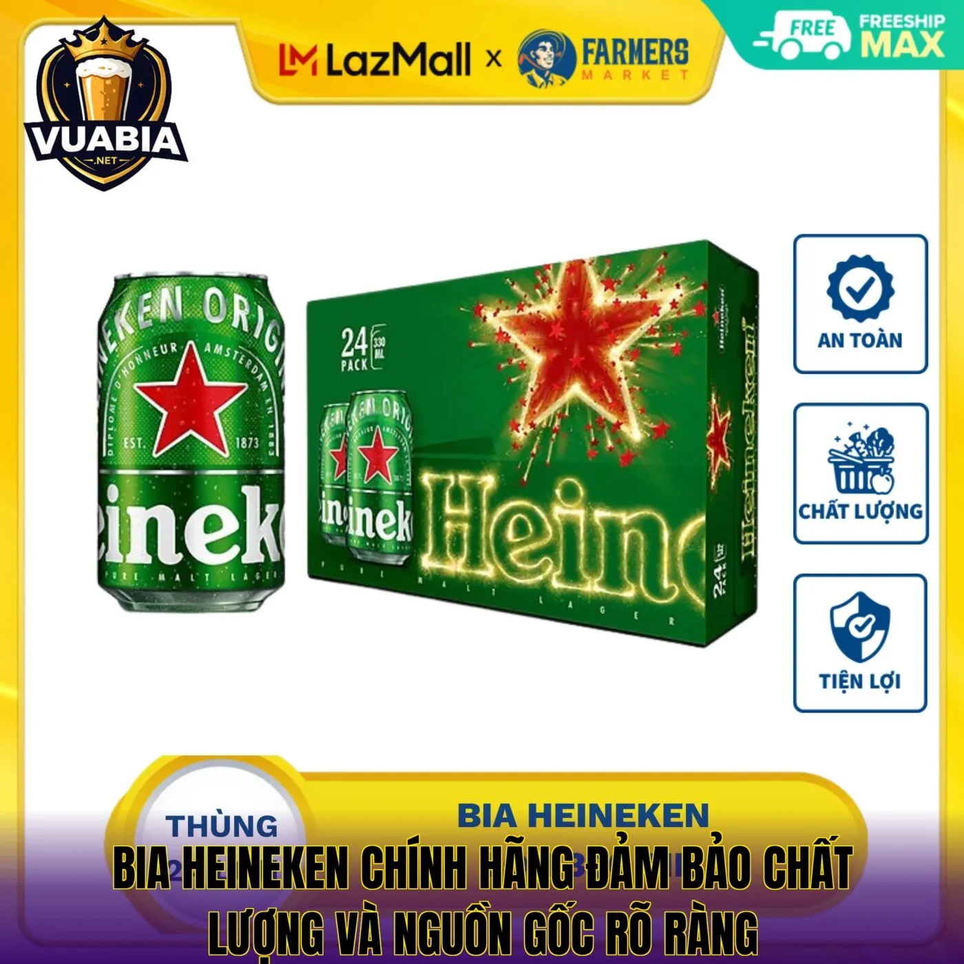 Bia Heineken chính hãng đảm bảo chất lượng và nguồn gốc rõ ràng