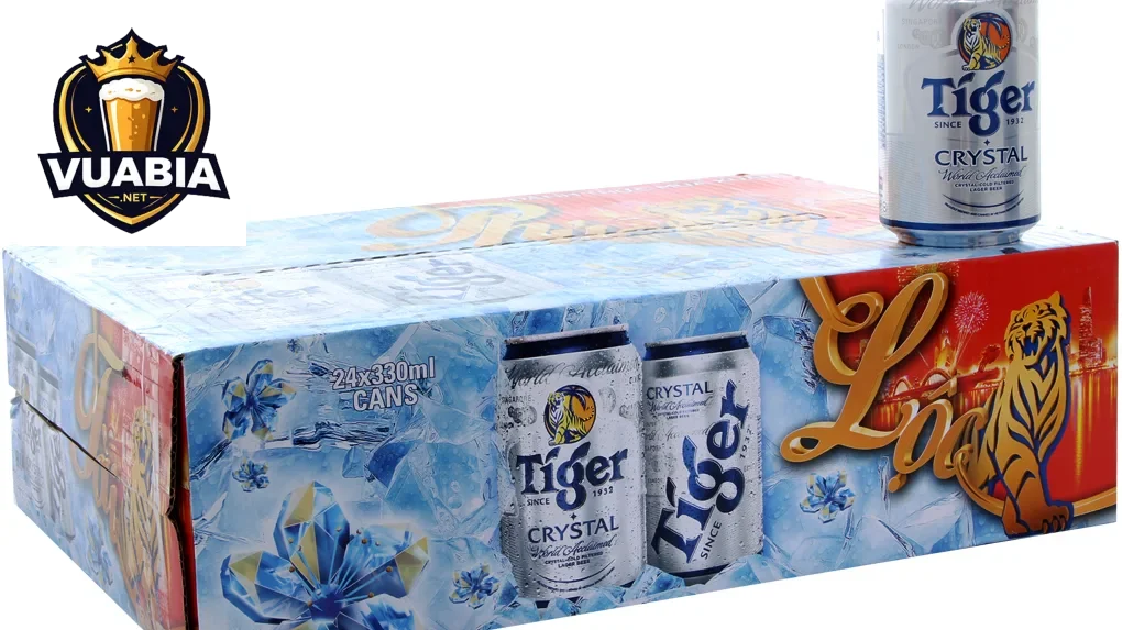 Thùng bia Tiger Bạc 330ml với thông tin sản phẩm và giá trị dinh dưỡng tổng quan